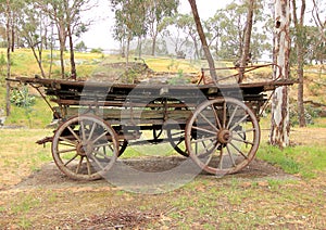 Old antique settlers horse drawn wagon