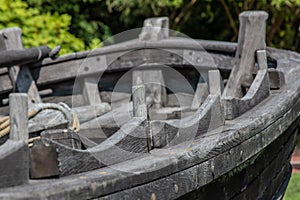 Old antique shallop boat that sailed the coast of the Chesapeake Bay