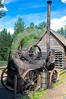 Old antique steam machine, steam engine