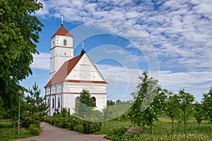 Old antique Transfiguration Cathedral at summer, Zaslavl city, Minsk region. Belarus