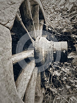 Old antique wagon wheel