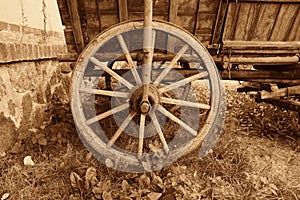 Old antique wagon wheel