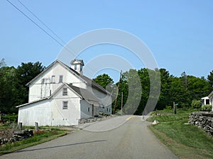 old antique white barn in Charlton Mass
