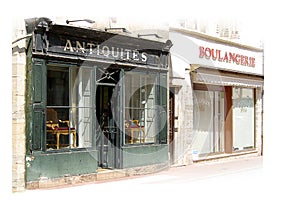 Old antiques shop exterior