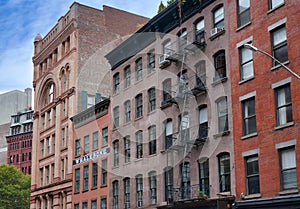 Old apartment and commercial buildings in lower Manhattan near Tribeca