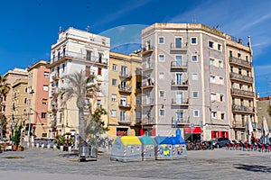 Old apartment home at La Barceloneta in Barcelona photo