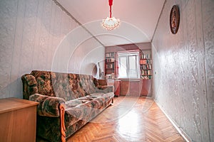 Old apartment view from inside, interior, retro style, old