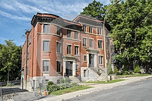 Old apartments brick house