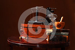 Old apothecary tools