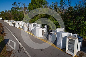 Old appliances discarded after Hurricane Irma in the FLorida Key