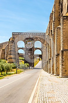 Old aqueduct in Elvas city - Portugal