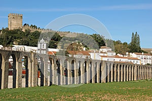 Old aqueduct. Obidos. Portugal