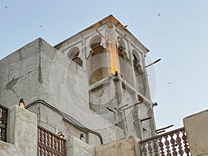 Old Arabian architecture and buildings The old and historic side of Dubai city Al Seef District