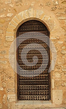 Old Arabic door with ornament. architecture element