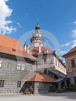 Old architechture of cesky krumlov in Czechia photo