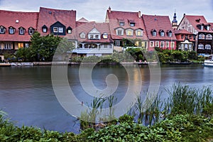 Old architecture of Bamberg along Regnitz River