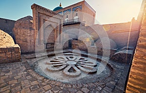 Old Architecture of inner yard at madrasah in Khiva