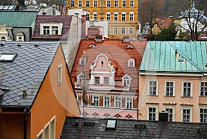 Old architecture of Karlovy Vary, Czech Republic