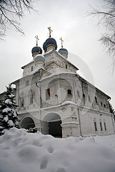 Old architecture of Kolomenskoye park. Kazan Icon cathedral