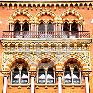 old architecture in london england windows and brick exterior