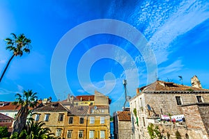 Old architecture in Vis town, Croatia.