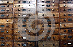 Old archive drawers cabinet