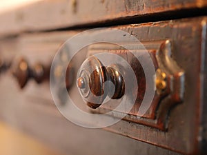 Old archive wooden drawers.