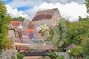 The old armory and the bridge over the Kocher River