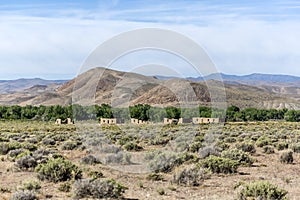 Old army buildings at Fort Churchill state park pony express post Nevada desert