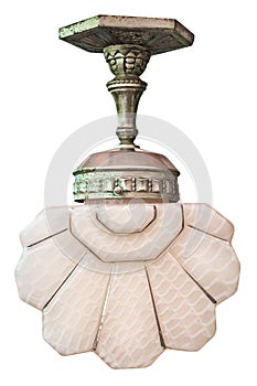 Old art deco lamp isolated on white