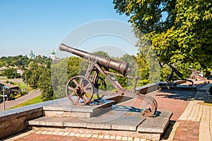 Old artillery cannon in Chernihiv