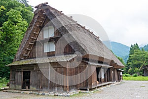 Old Asano Chuichi Family House at Gasshozukuri Minkaen Outdoor Museum in Shirakawago, Gifu, Japan. a