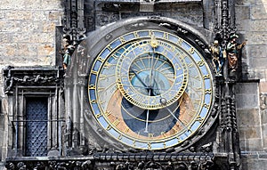 Old astronomical clock, city Prague, Czech republic, Europe