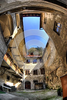 Old atrium in Ljubljana, Slovenia photo