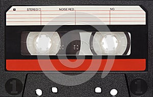 Old audio tape compact cassette with blank label