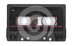 Old audio tape compact cassette with blank label