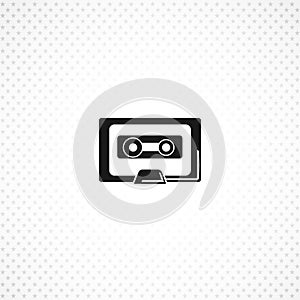 Old audio tape isolated solid icon