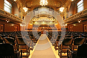 Old auditorium with organ