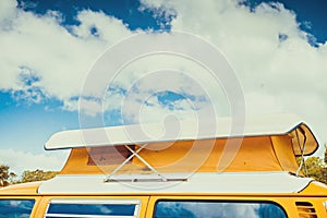 Old Australian camper van in caravan park