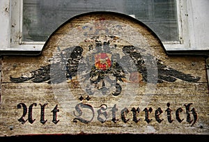 Old Austrian monarchical shop sign