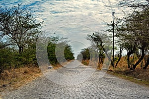 The old and authentic stone road from Tarrafal to Praiai