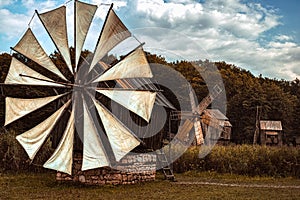Old authentic traditional wind mill