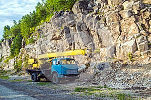 Old automobile crane