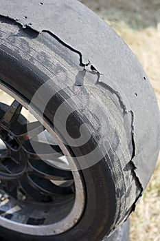 Old automobile wheels