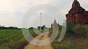 Old Bagan rural road in Myanmar