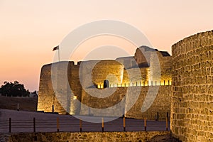 Old Bahrain Fort at Seef at sunset