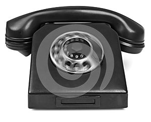 Old bakelite telephone with spining dial