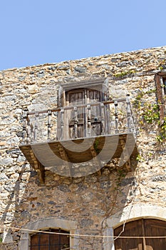 Old balcony in spinalonga island