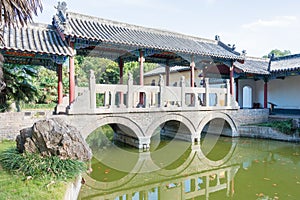 Old Baling Bridge at Xuchang Guandi Temple. a famous historic site in Xuchang, Henan, China.