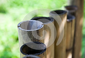 Old bamboo fence in a tropical country. Texture background